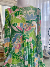 Vintage 70s Diane Von Furstenberg Maxi Dress: Floral Mod Print